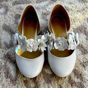 Janie and Jack white floral ballet shoe